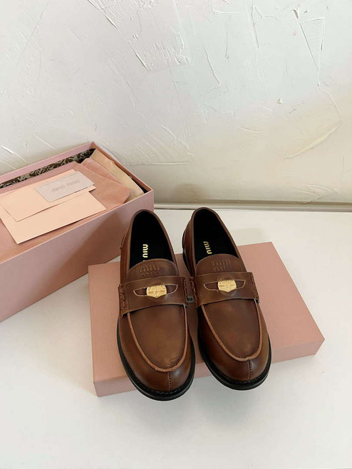 MiuMiu 5D773D Women's Leather loafers Miu8030
