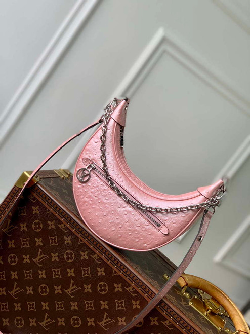 LV N85900 Louis Vuitton Loop Pm Ostrich leather Bag Pink Glaze