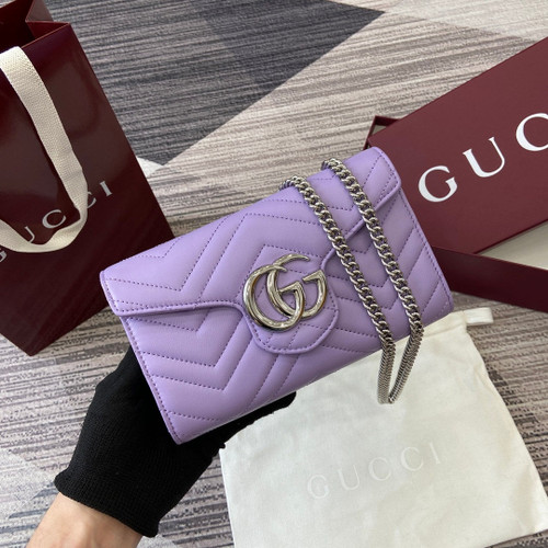 Gucci 837745 GG Marmont Wallet On Chain Light Purple