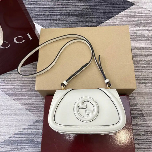 Gucci 815700 Gucci Blondie mini shoulder bag White Leather