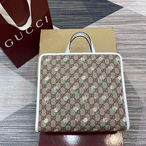 Gucci 605614 Children's Printed GG Tote Bag Beige