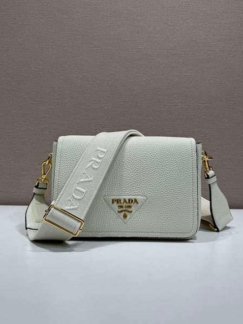 Prada 1BD314 Leather shoulder bag White