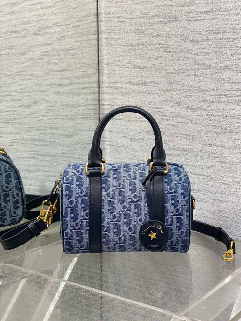 Dior M1364 Dior Groove 20 Bag Blue Denim Dior Oblique Jacquard