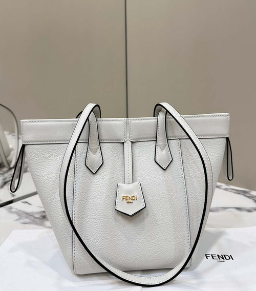Fendi Mini Origami 8BS083 White leather mini bag that can be transformed 8626As
