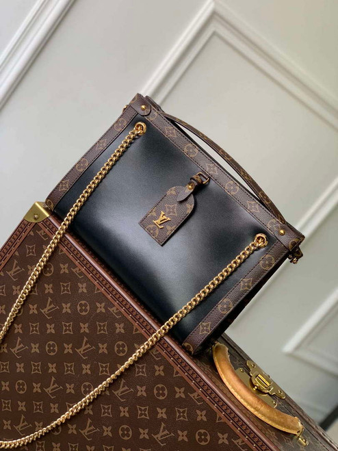 LV M13140 Louis Vuitton Nova PM Calfskin leather Bag Black