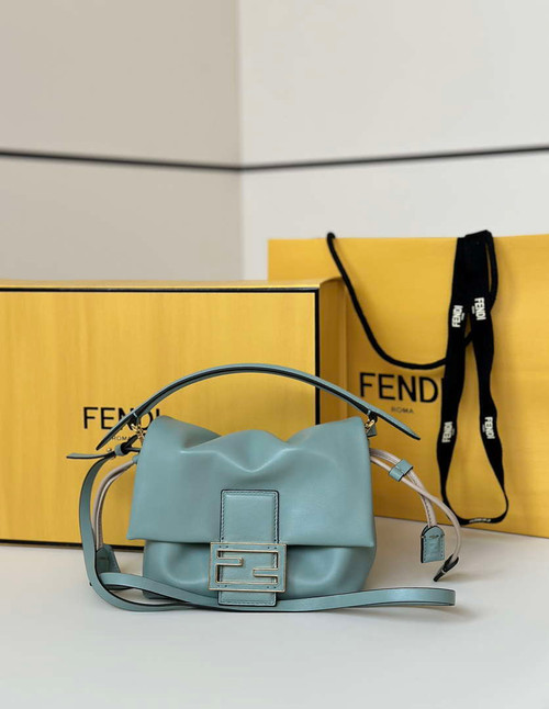 Fendi 8BS105ABVEF0K7E Mamma Baguette Small Matcha green nappa leather mini bag 8677