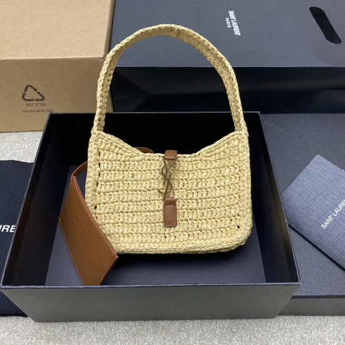 YSL 710318 MINI LE 5 À 7 IN Raffia Nature