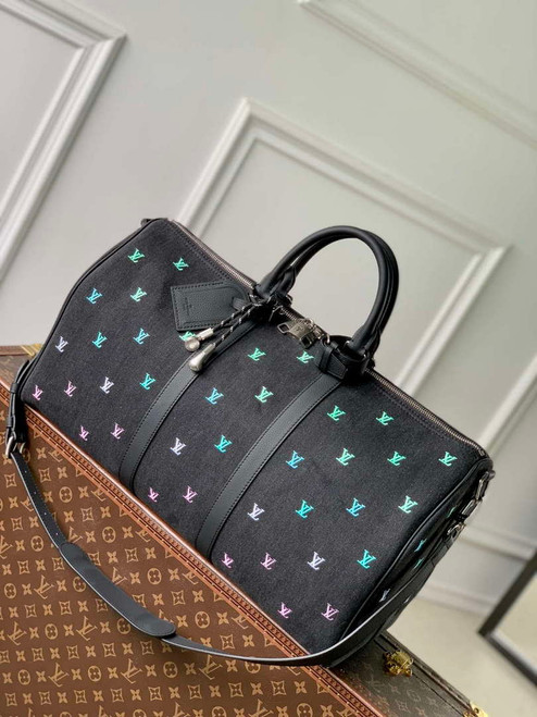 LV M13966 Louis Vuitton Keepall Bandoulière 50 Bag Gradient Blue