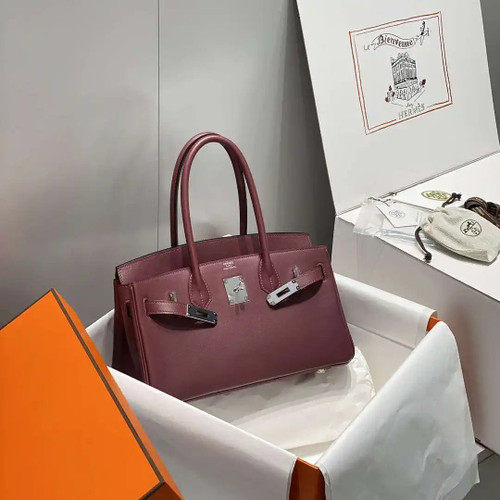 Hermes Shoulder Birkin 29 Etoupe Evercolor Palladium Hardware H92206
