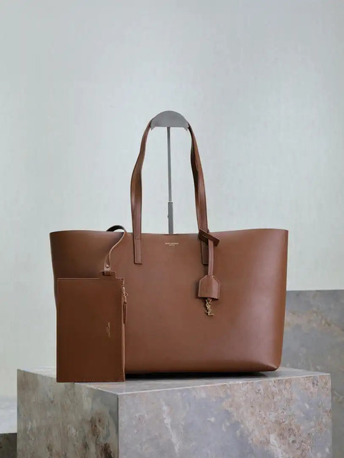 YSL 600281 Shopping Saint Laurent in leather Brown