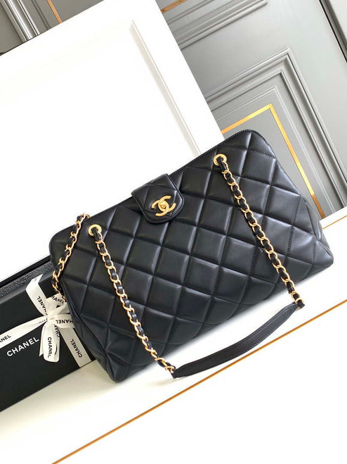 Chanel AS8890 Lambskin 24A MAX Shopping Bag Black