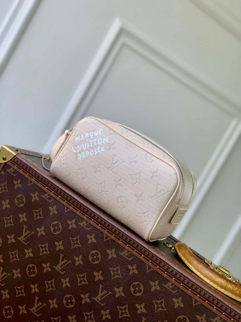 LV M27158 Louis Vuitton Mini Dopp Kit Bag Apricot