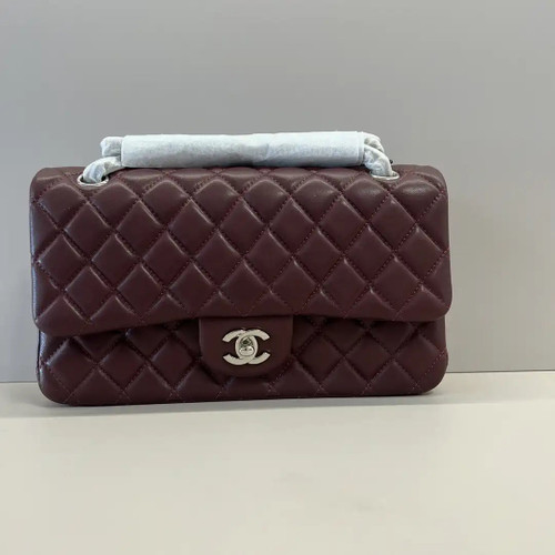 Chanel A01112 Flap Classic 11.12 Handbag Lambskin Wine Red