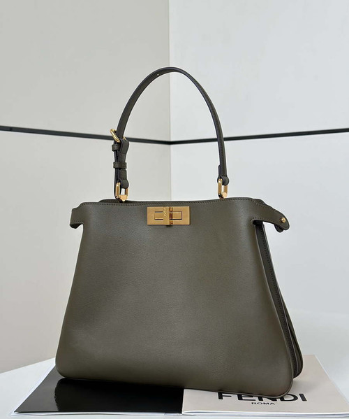 Fendi 8BN353AOVHF19P8 Peekaboo Soft Medium Dark Green leather bag 80172