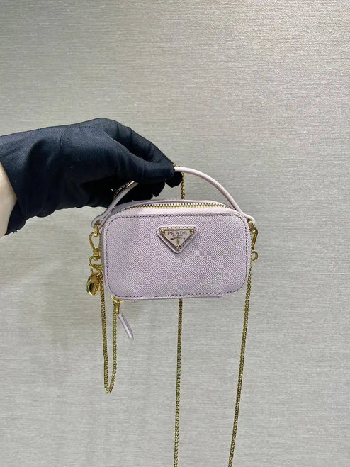 Prada 1NR025 Saffiano leather mini-pouch Pink