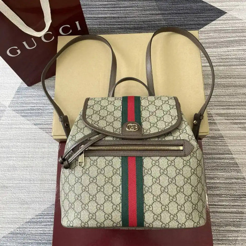 Gucci Ophidia medium backpack 836855 Beige and dark brown