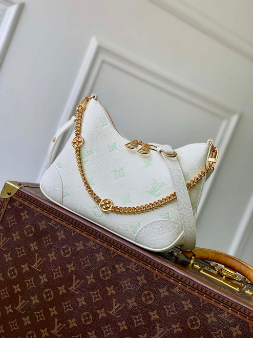 LV M27571 Louis Vuitton Boulogne PM Bag Milky White/Green