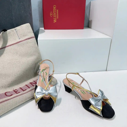 Valentino 6W2S0LB6QLJ_R1U  Bowow Slingback Pumps In Moirè Fabric 45Mm V98921