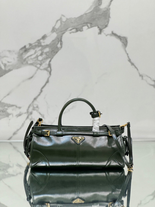 Prada 1BA426 Medium leather handbag Dark Green