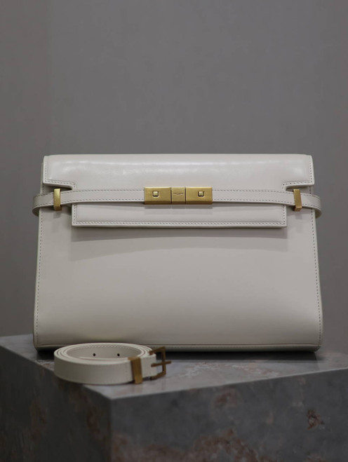 YSL 579271  Manhattan In Box Saint Laurent calfskin White