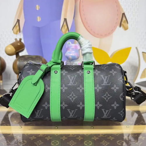Louis Vuitton LV M25885 Keepall Bandoulière 25 Bag Monogram Eclipse Black