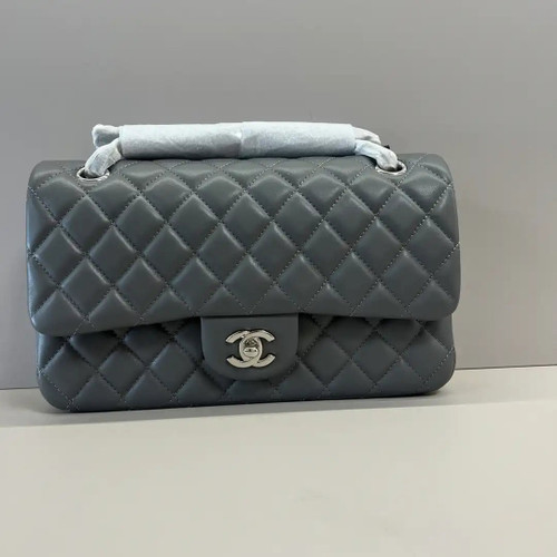 Chanel A01112 Flap Classic 11.12 Handbag Lambskin Dark Gray