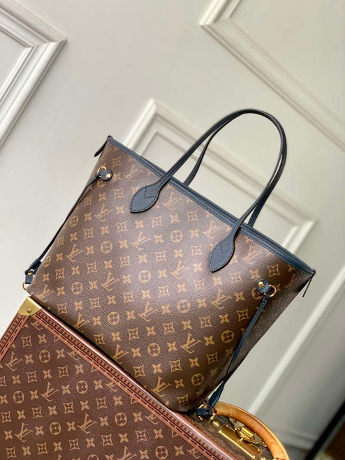 LV M14994 Louis Vuitton Neverfull Inside Out MM Bag Monogram Navy