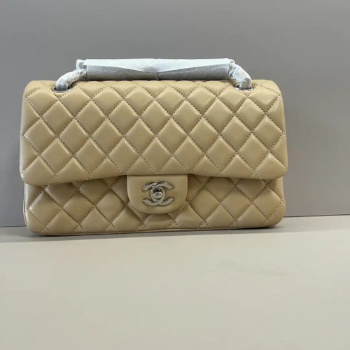Chanel A01112 Flap Classic 11.12 Handbag Lambskin Apricot