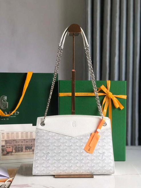 Goyard ROUETSPMLTY07CL07P Rouette Structuré PM Bag White
