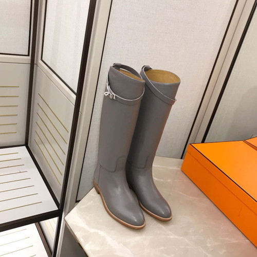 Hermès Women's Jumping leather riding boots H042138Zv01340 Gray