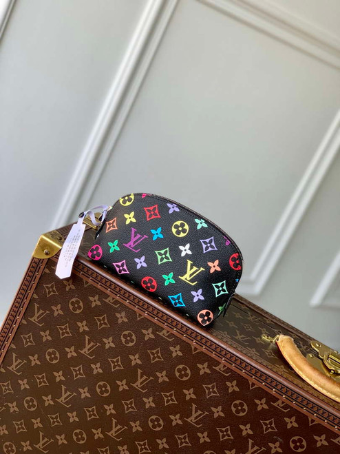 LV M13744 Louis Vuitton LV x TM Cosmetic Pouch PM Black Multicolored