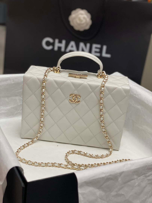 Chanel 25A AS5167 Small box bag Lambskin White