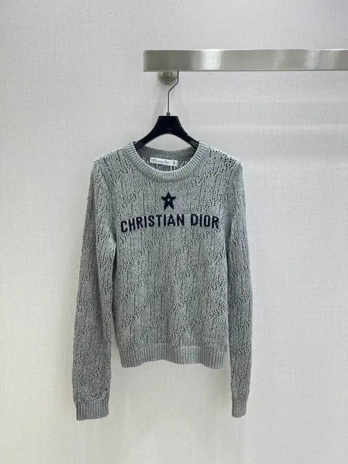Dior Women Knitted long sleeves hollow jacquard Sweater D38617
