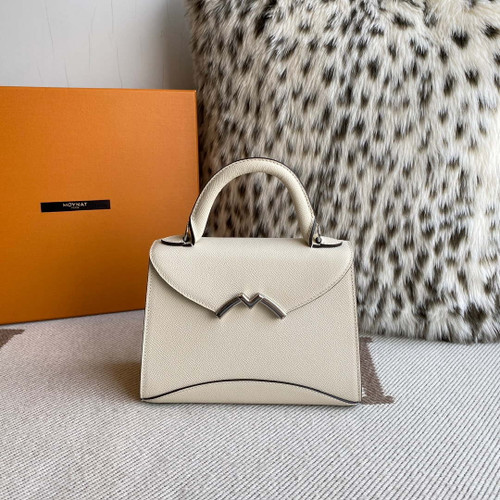 Moynat MC8L7V White Poudre Gabrielle BB Silver Hardware Mt1001