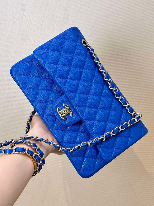 Chanel A01112 Flap Classic 11.12 Handbag Calfskin Blue