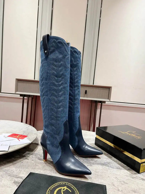 Christian Louboutin Long High boots with 3D embroidery on the upper CL 85MM 798002