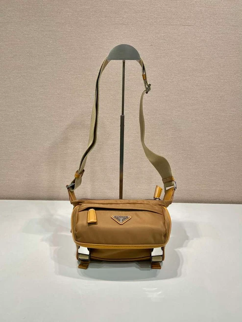 Prada 2VH171 Mini Re-Nylon and leather shoulder bag Tan