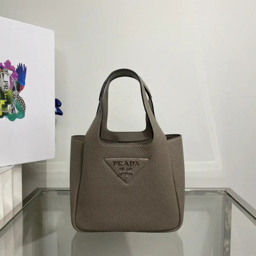 Prada 1BA349 Mini leather handbag Gray Silver