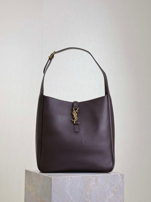 YSL 753837 Le 5 À 7 Supple Large In Smooth Leather Dark Brown