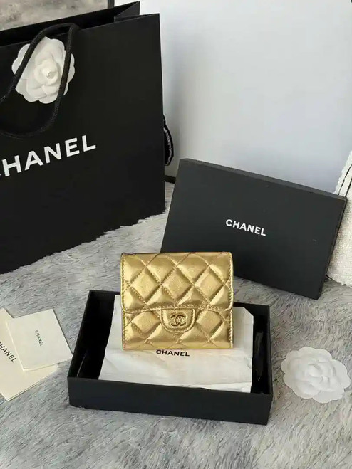 Chanel AP0231 Classic Small FLAP Wallet Gold Lambskin