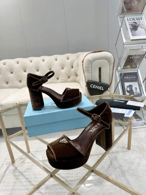 Prada 1XP48B Suede platform sandals P78591