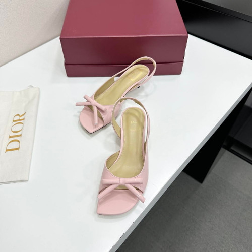 Dior Women Bow Heeled Slingback Sandal KCO576LAB_S23T Lambskin D10033