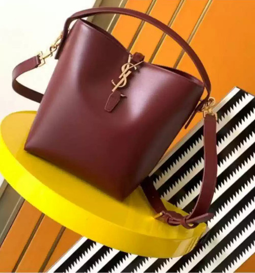 YSL 765870 LE 37 Mini in Lambskin leather Wine Red