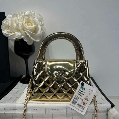 Chanel 25A AS4416 Mini Shopping Bag Mirror Calfskin Gold