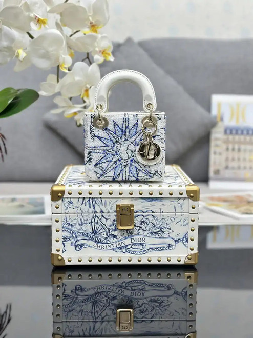 Dior S0856 Micro Lady Dior with Small Trunk Multicolor Embroidered Calfskin Mbox003