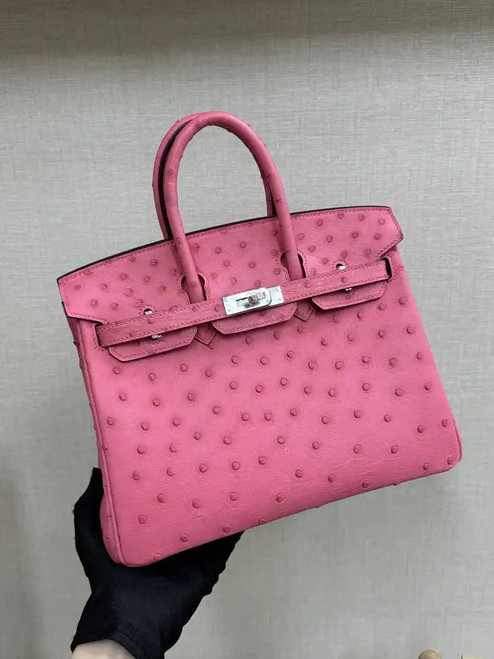 Hermes Birkin Bag Ostrich Leather 30 Fully Handmade H92092