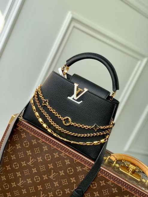 LV M12345 Louis Vuitton Capucines BB Bag Black