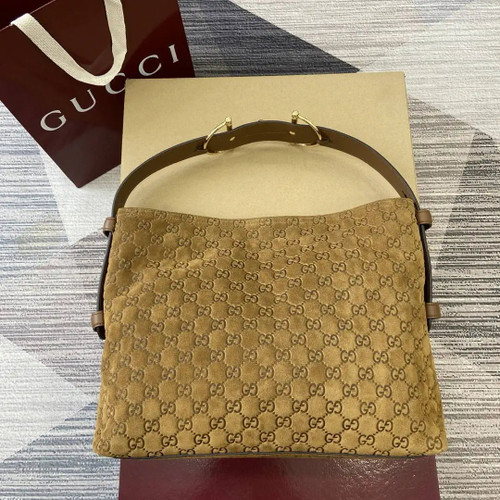 Gucci 850926 Gucci Beatrix Medium Tote Bag Brown Suede