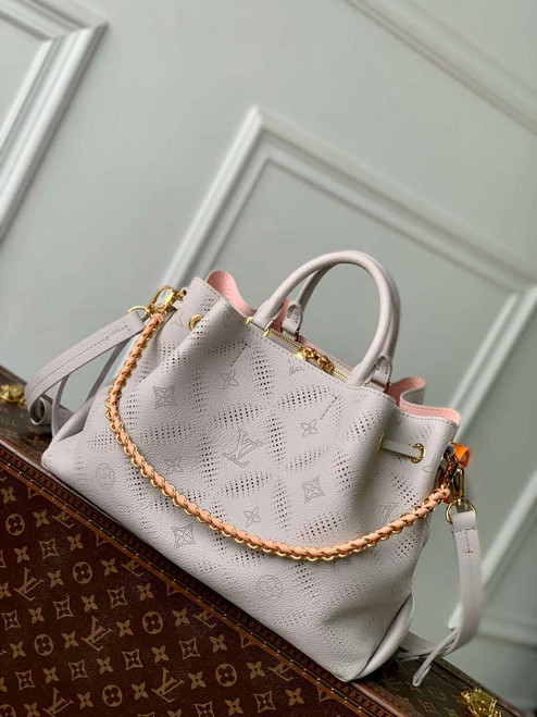 LV M13838 Louis Vuitton Bella Tote Mahina Bag Pink/Gray