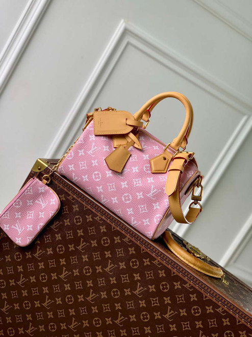 LV M24433 Louis Vuitton Speedy P9 Bandoulière 25 Monogram Bag Pink